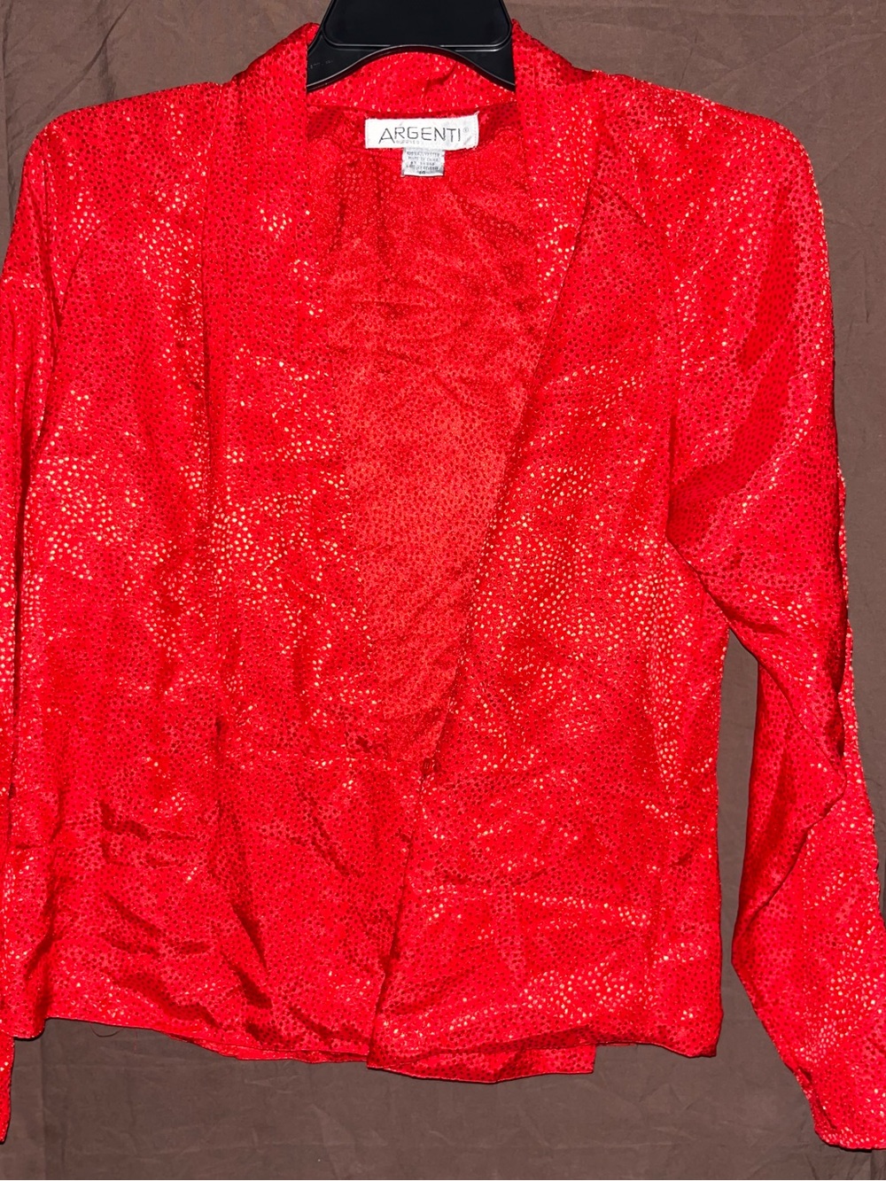 Vintage Red Blazer-Style Women's Top